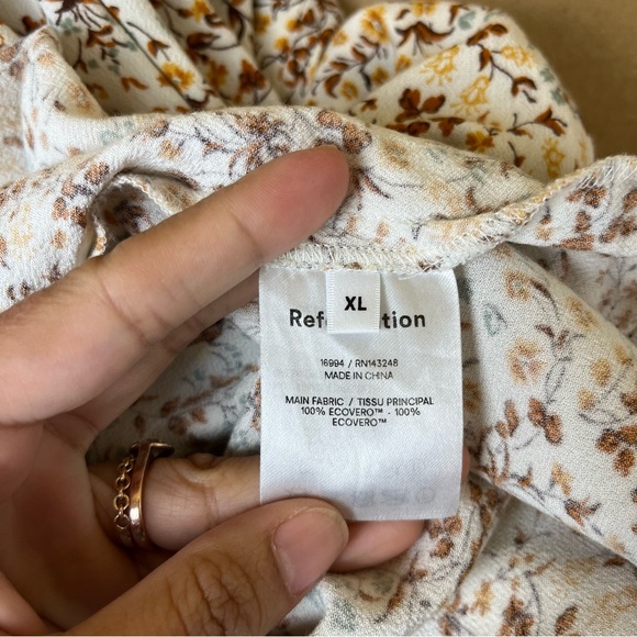 Reformation Jeans Square Neck Floral Tie Waist Dress - Picture 8 of 8